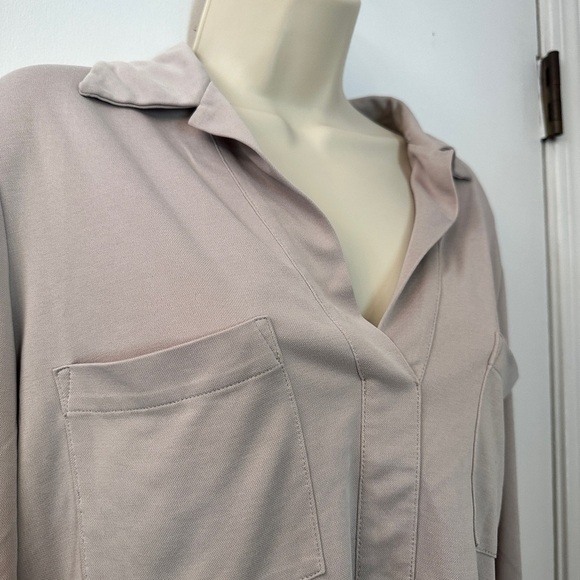 BCBG Max Azria Soft Beige Modal Blend Long Sleeve Top Size S - Picture 4 of 10